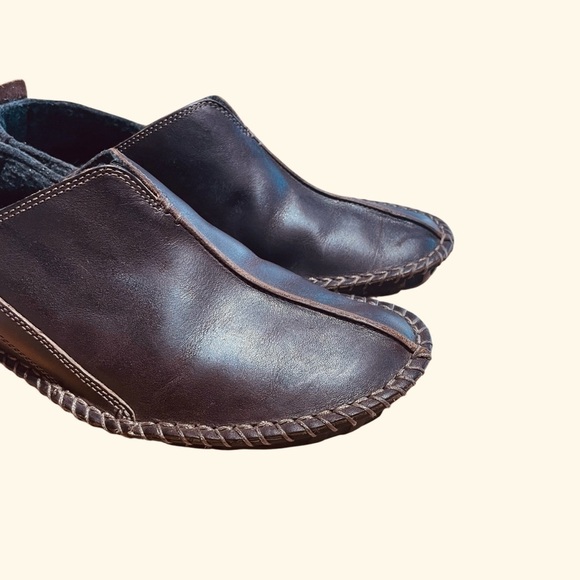 Timberland Mens Anti-fatigue Brown Leather Shoes Sz 9M Indoor/Outdoor Slippers
